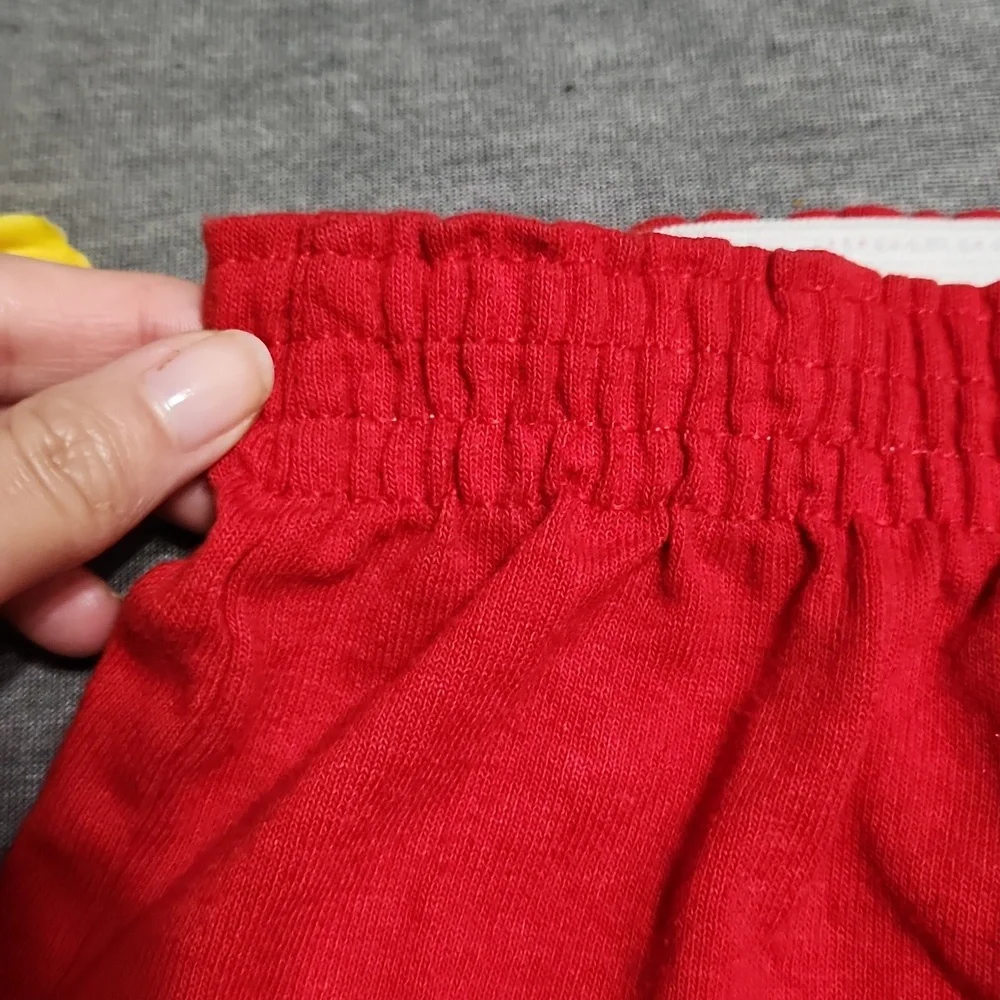 Y2K Red SOFFE Cotton Athleisure Athletic Sportswear Activewear Cheer Shorts - Picture 5 of 9